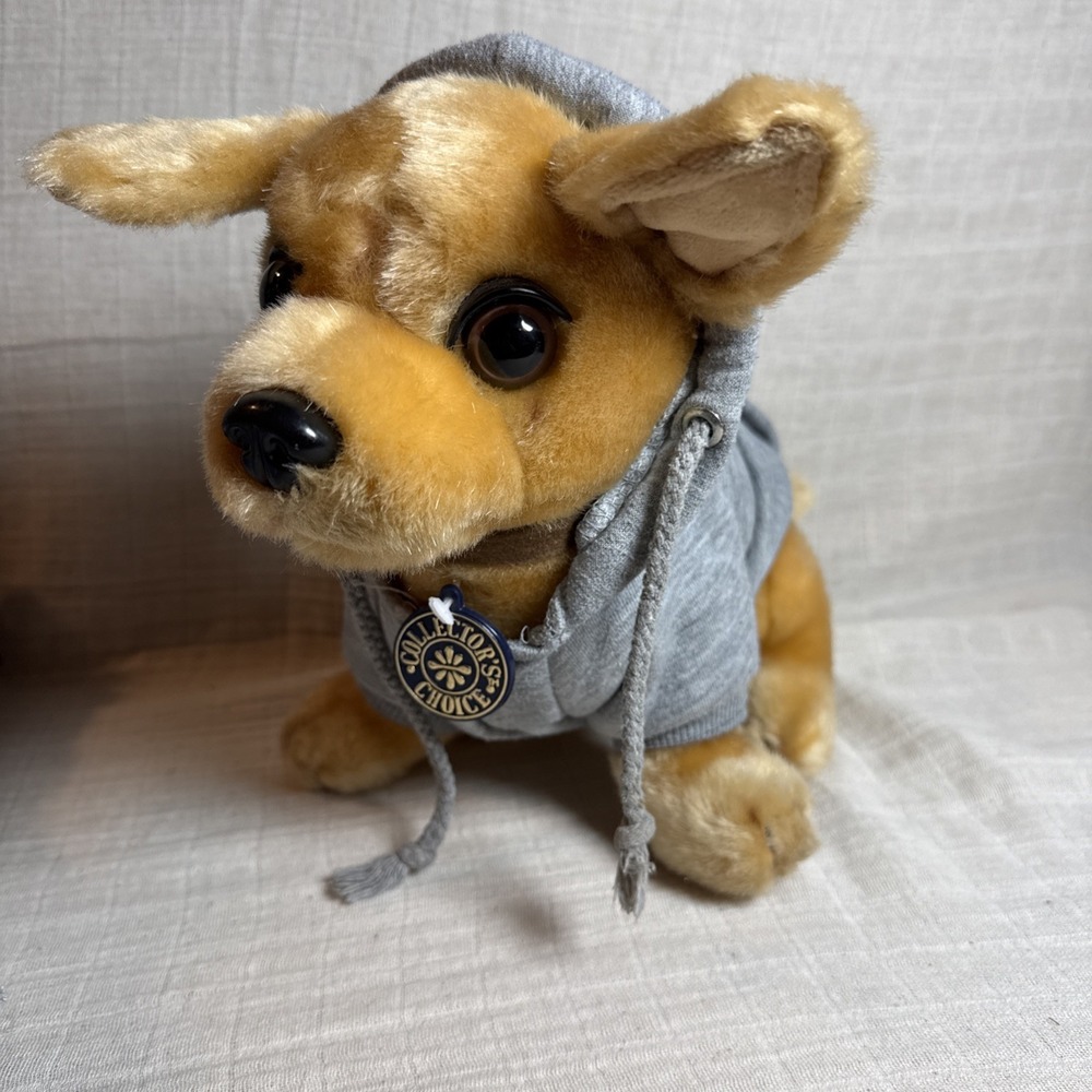 Dan Dee Chihuahua Plush Stuffed Dog Grey Sweatshirt Collectors Choice 12"